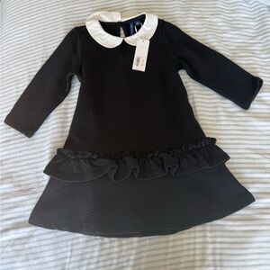 Janie and Jack Black Dress with White Collar